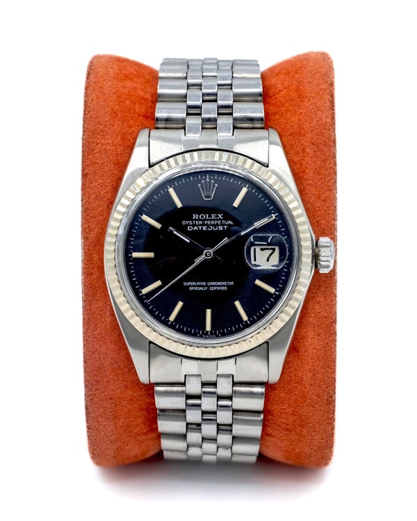 1968 Rolex Datejust 1601 Matt Black ‘Confetti’ Dial Pie-Pan - image 3