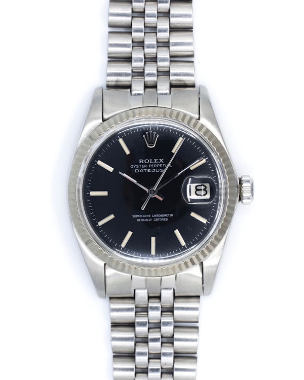1968 Rolex Datejust 1601 Matt Black ‘Confetti’ Dial Pie-Pan - image 8