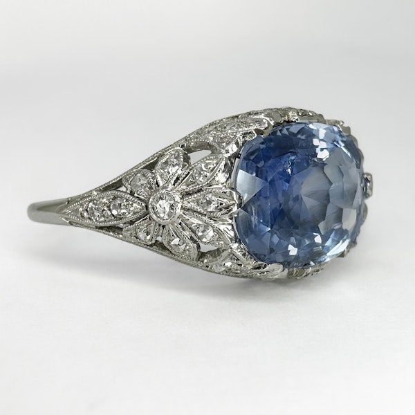 Antique 4ct Sapphire And Diamond Ring. Saddingtons Jewellery Stand 375 - image 1