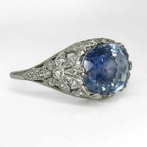 Antique 4ct Sapphire And Diamond Ring. Saddingtons Jewellery Stand 375 - image 2