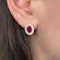 Ruby & Diamond Cabochon Earrings   Saddingtons Jewellery Stand 375 - image 1