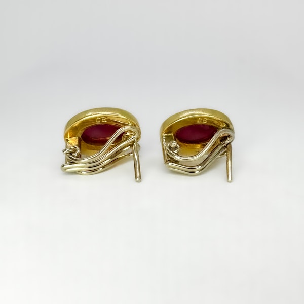 Ruby & Diamond Cabochon Earrings   Saddingtons Jewellery Stand 375 - image 3