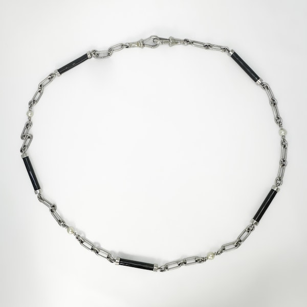 Deco Style Platinum Pearl Neck Chain - Saddingtons Jewellery Stand 375 - image 4