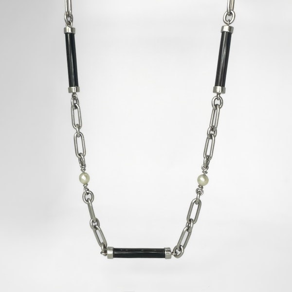 Deco Style Platinum Pearl Neck Chain - Saddingtons Jewellery Stand 375 - image 2
