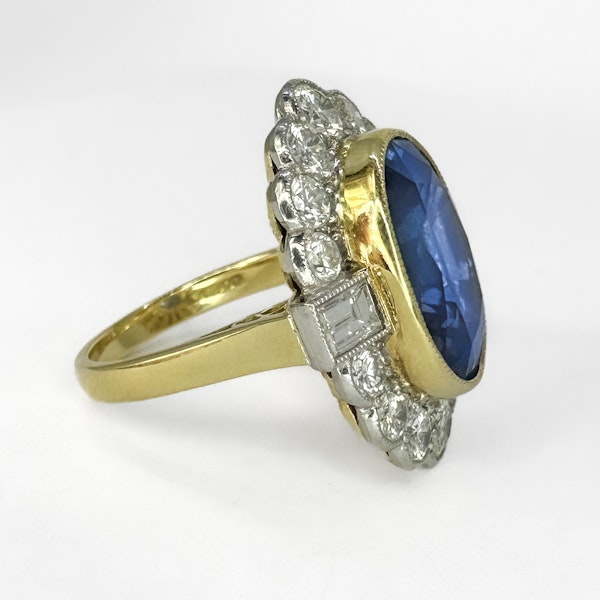 10ct Blue Purple Sapphire And Diamond Cluster Ring - Saddingtons Jewellery Stand 375 - image 2