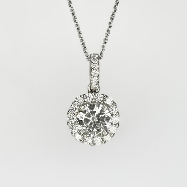 Diamond Halo Pendant 0.84ct - Saddingtons Jewellery Stand 375 - image 1