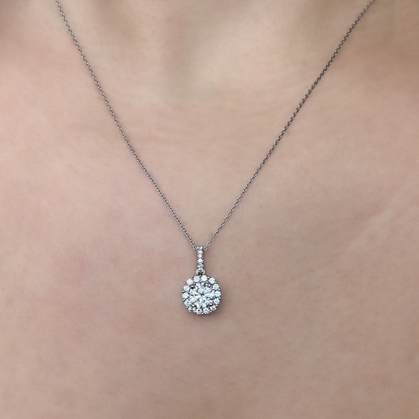Diamond Halo Pendant 0.84ct - Saddingtons Jewellery Stand 375 - image 3