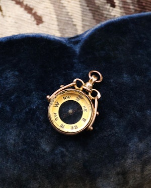 A very fine 9 Carat Yellow Gold, double sided Compass, with an open Gold work articulated bail. Always find your way home. Chester Hallmarks on Yellow Gold, date marks for 1928