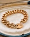 A very fine Victorian 15ct (stamped) Yellow Gold Curb Link Bracelet with Heart Lock and Safety Chain.   Circa 1890. - image 2