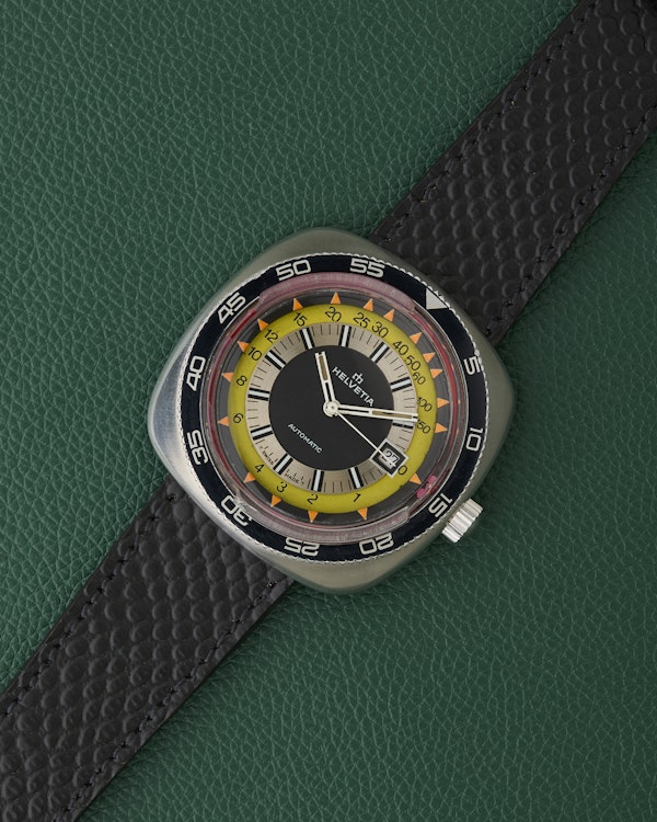 Helvetia Ref.2783.032.30 Yellow & Silver Dial 1960s Vintage Diver Watch - image 3