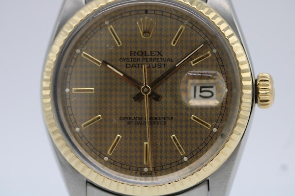 Rolex Datejust 36 16013 Rare Houndstooth Dial - image 4