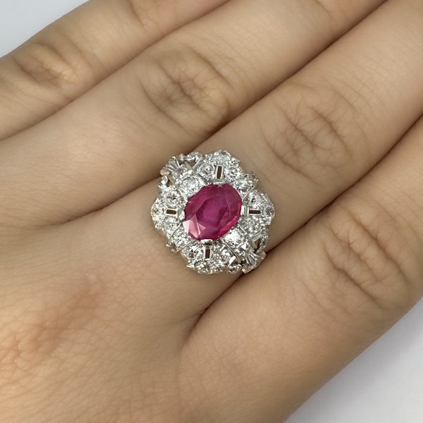 1.65ct Burma Ruby Cluster Ring - Saddingtons Jewellery Stand 375 - image 3