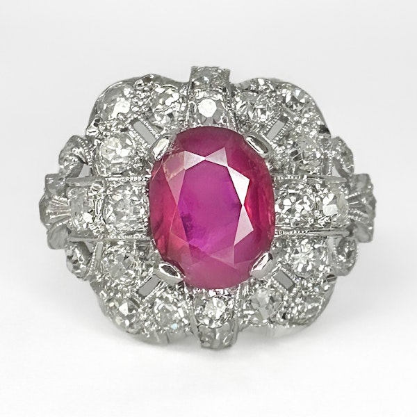 1.65ct Burma Ruby Cluster Ring - Saddingtons Jewellery Stand 375 - image 4