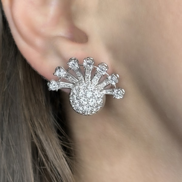Art Deco Diamond Sunburst Earrings - Saddingtons Jewellery Stand 375 - image 4
