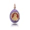 Faberge jewelled gold and purple guilloché enamel egg pendant, St Petersburg c.1890 by Mikhael Perkhin. - image 7