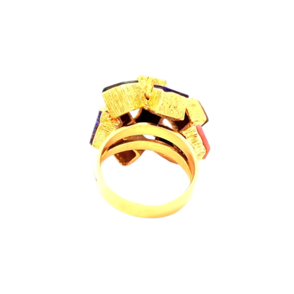 Italian Vintage Cubist Ring - image 2