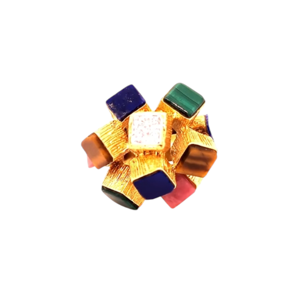 Italian Vintage Cubist Ring - image 6