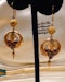 Downstairs at Grays: A beautiful pair of Late Victorian 9 Carat Yellow Gold (tested),  Almandine Garnet Drop Earrings with Etruscan Revival & Bacchanalian influences. English Circa 1880 - image 2