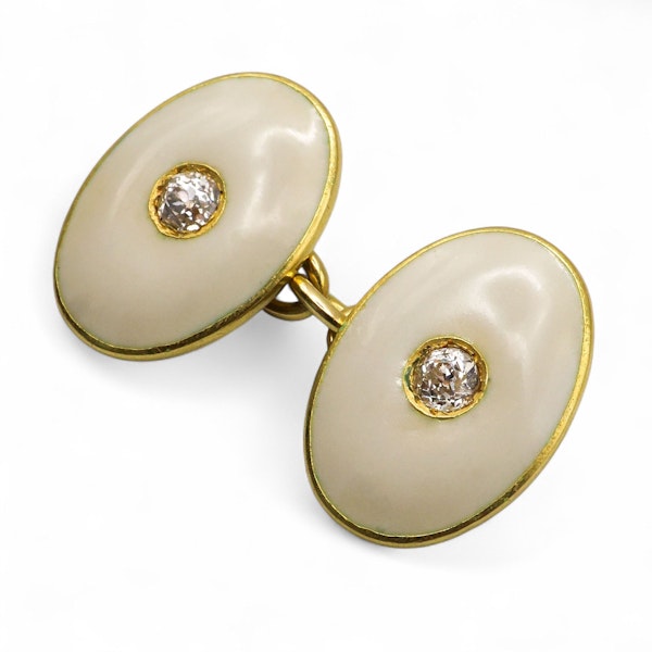 Gentlemen's Diamond, Enamel and Gold Dress Set, Circa 1920 - image 5