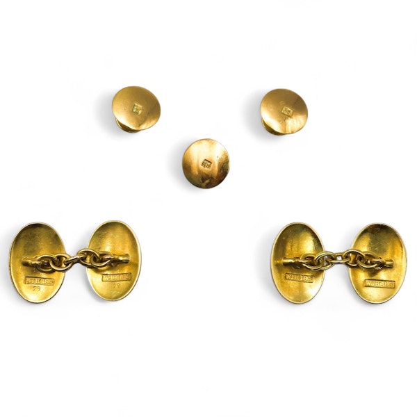 Gentlemen's Diamond, Enamel and Gold Dress Set, Circa 1920 - image 7