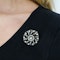 Victorian Diamond and Silver Upon Gold Pinwheel Cluster Brooch, Circa 1890 - image 2