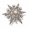 Antique Diamond and Silver Upon Gold Six Point Star Brooch, With Rays, Circa 1890 - image 3