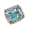 Vintage Aquamarine, Diamond and Platinum Cluster Brooch, Circa 1930 - image 3