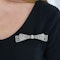 Edwardian Style Diamond and Silver Upon Gold Bow Brooch - image 2
