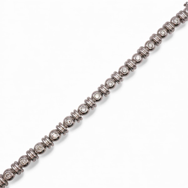 Vintage Diamond and 14ct White Gold Line Bracelet, 1.75 Carats - image 3
