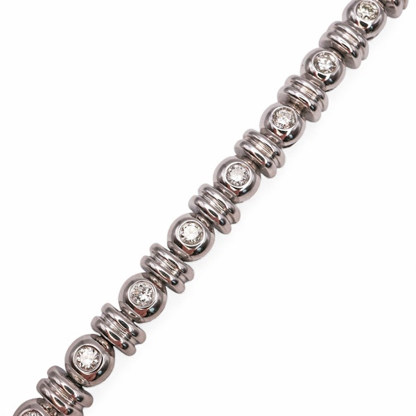 Vintage Diamond and 14ct White Gold Line Bracelet, 1.75 Carats - image 5