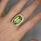 Vintage Peridot, Diamond and Gold Cluster Ring, Circa 1990 - image 2