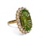 Vintage Peridot, Diamond and Gold Cluster Ring, Circa 1990 - image 5