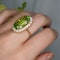 Vintage Peridot, Diamond and Gold Cluster Ring, Circa 1990 - image 4