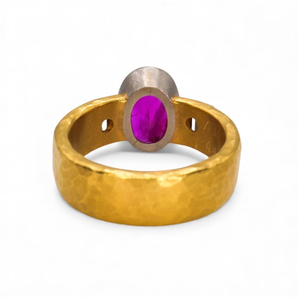 Late 20th Century Ruby, Diamond, Platinum and 22ct Gold Ring, 1.86 Carats, 1999 - image 6
