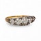 Antique Diamond, Silver and Gold Five Stone Carved Ring, Circa 1900 - image 3