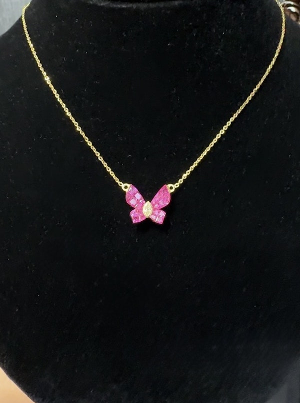 Ruby Butterfly Necklace - image 1