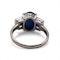 Art Deco Style Cabochon Sapphire, Diamond and Platinum Ring - image 5