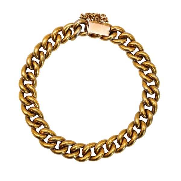 Antique French Diamond, Silver and Gold Curb Links Bracelet, Circa 1890 - image 6