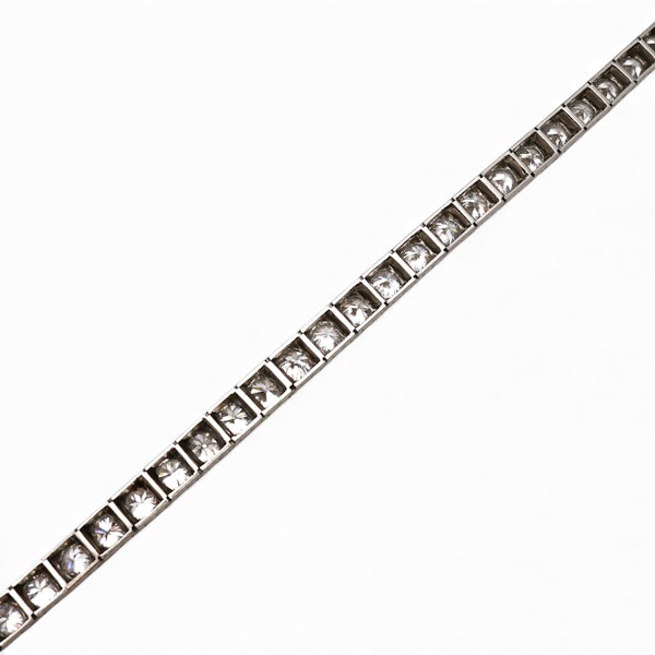 Art Deco Diamond and Platinum Line Bracelet, Circa 1925, 10.00 Carats - image 4