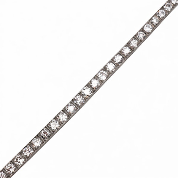 Art Deco Diamond and Platinum Line Bracelet, Circa 1925, 10.00 Carats - image 3
