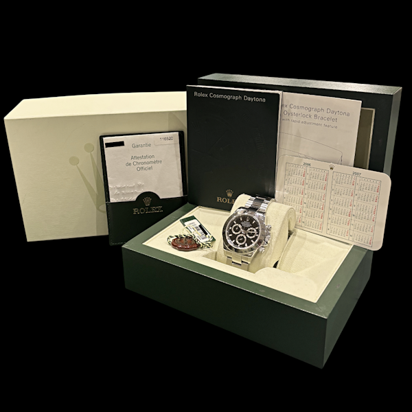 ROLEX DAYTONA BLACK DIAL 116520 FULL SET UK WATCH D SERIAL 2006 - image 6