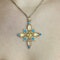 Antique Victorian Topaz Gold Cross Pendant - image 3