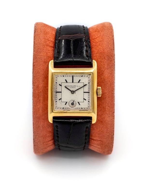 1929 Patek Philippe Tank Rare Enamel Sector Dial Art Deco - image 3