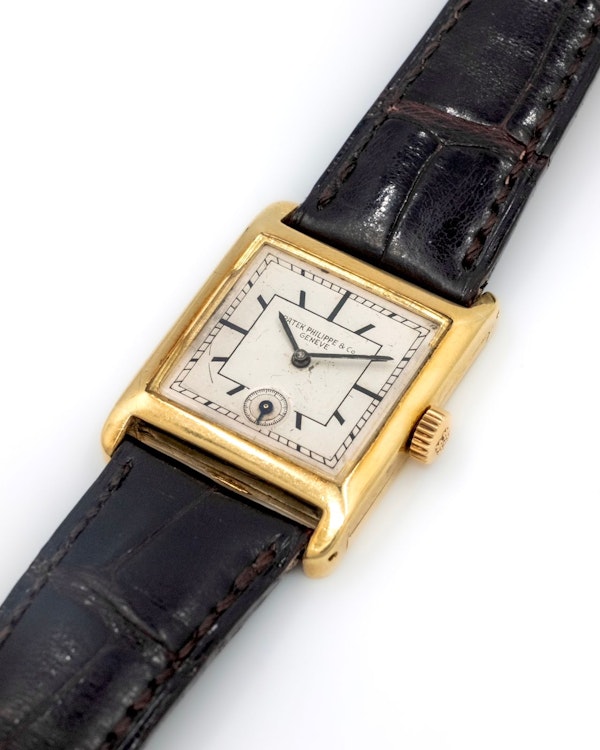 1929 Patek Philippe Tank Rare Enamel Sector Dial Art Deco - image 9