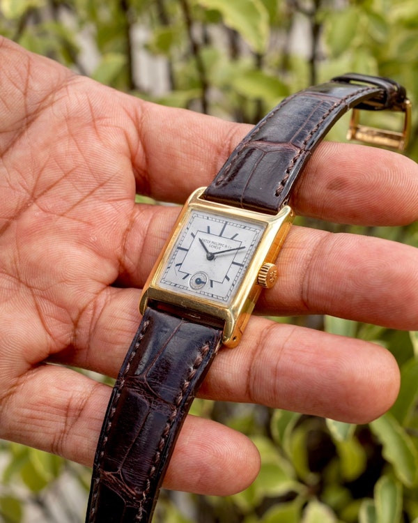 1929 Patek Philippe Tank Rare Enamel Sector Dial Art Deco - image 2