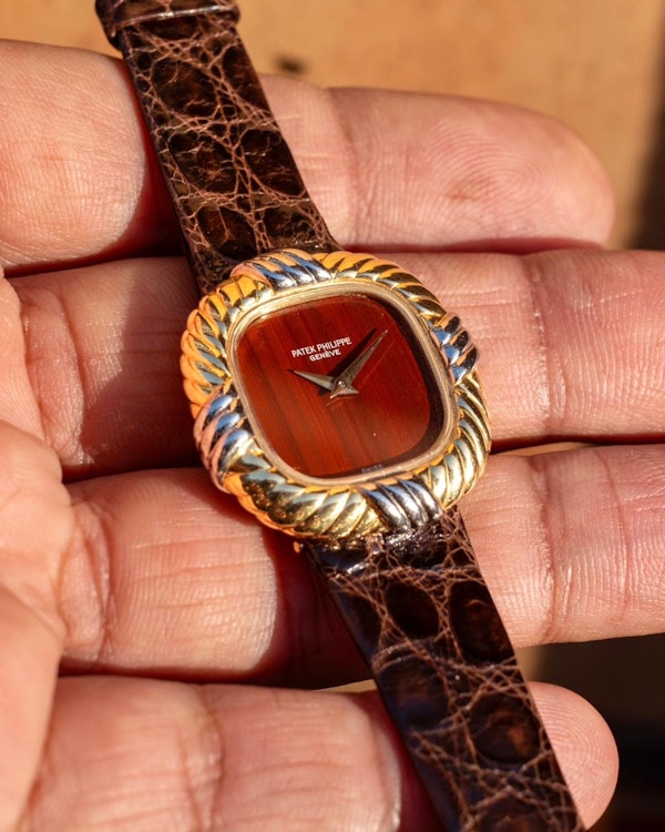 1972 Patek Philippe 4355 Red Jasper Stone Dial - Perfect Condition LNOS 27mm - image 2