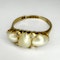 Antique 3 Natural Pearl & Diamond Ring - Saddingtons Jewellery Stand 375 - image 3
