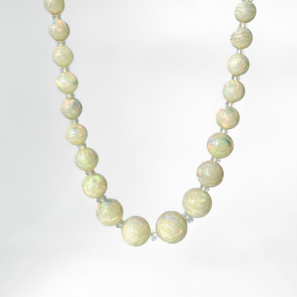 Antique Opal Bead Necklace - Saddingtons Jewellery Stand 375 - image 2