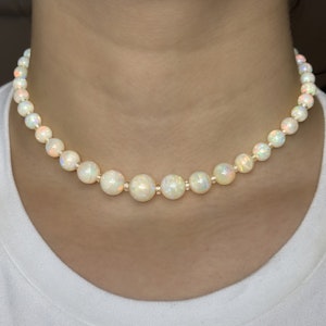 Antique Opal Bead Necklace - Saddingtons Jewellery Stand 375