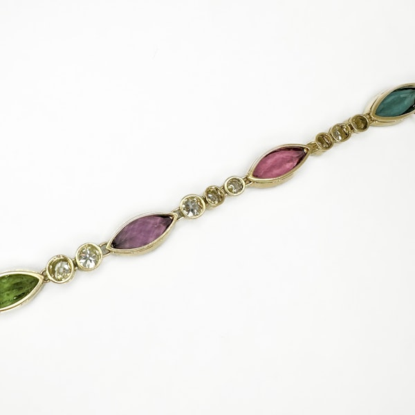 Antique Multi Gem & Diamond Bracelet - Saddingtons Jewellery Stand 375 - image 2